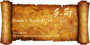 Gaebl Szolón névjegykártya
